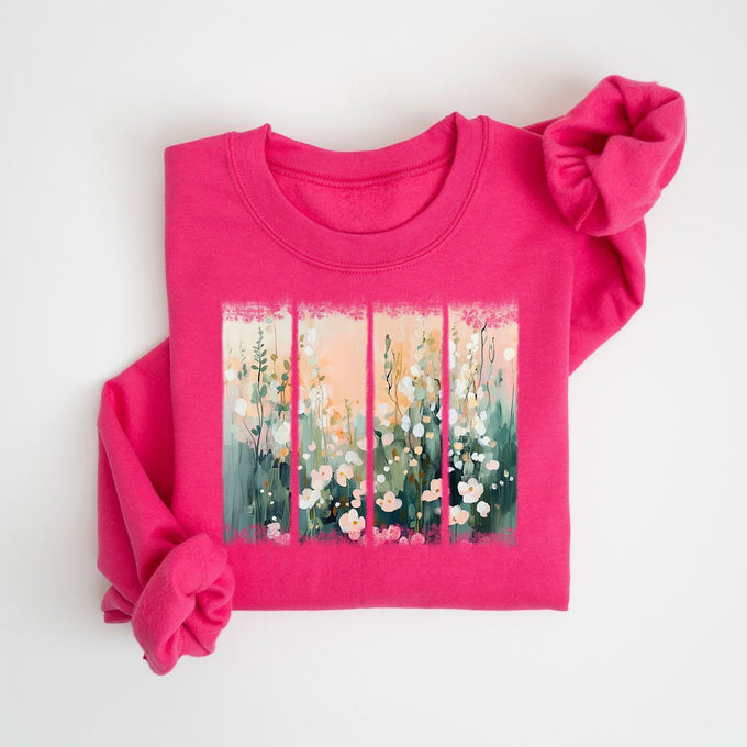 Womens Wildflower Sweatshirt, Mothers Day Gift, Flowers Lover Gift, Mom Floral Graphic Tee