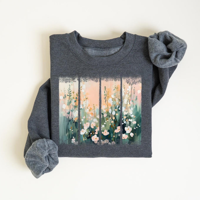 Womens Wildflower Sweatshirt, Mothers Day Gift, Flowers Lover Gift, Mom Floral Graphic Tee