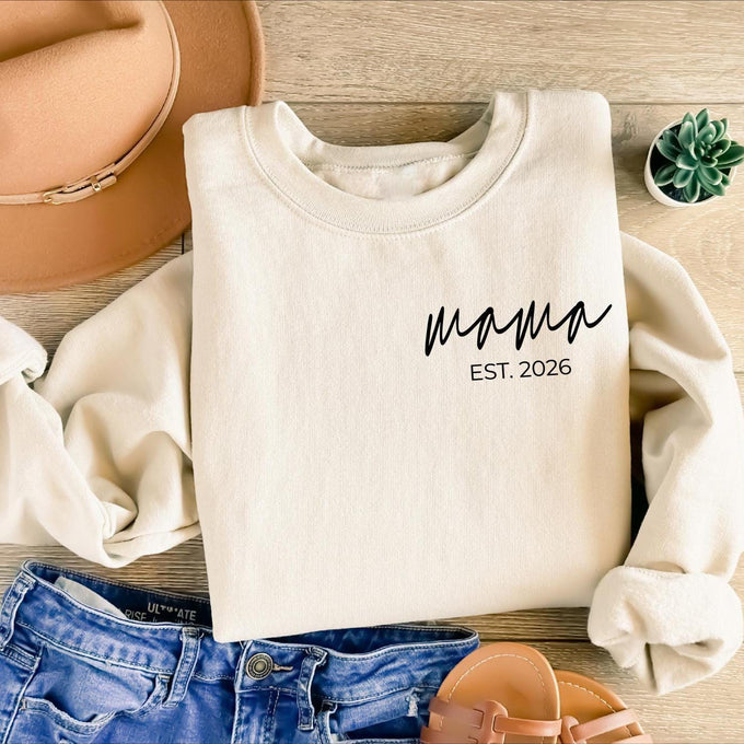 Personalized Mama Est Year Sweatshirt, Mothers Day Gift