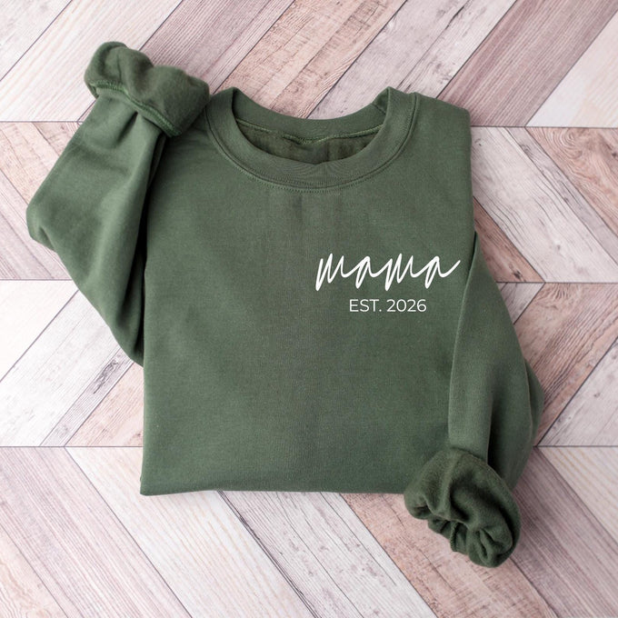 Personalized Mama Est Year Sweatshirt, Mothers Day Gift