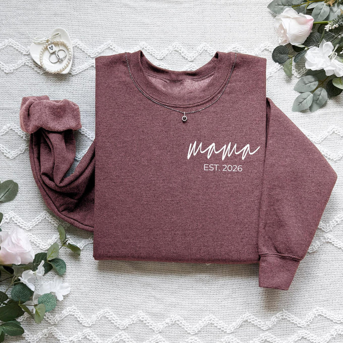 Personalized Mama Est Year Sweatshirt, Mothers Day Gift