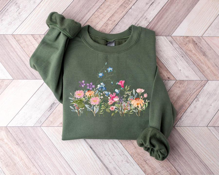 Flowers Sweatshirt, Mama Wildflowers Sweatshirt, Cute Mothers Day Gift