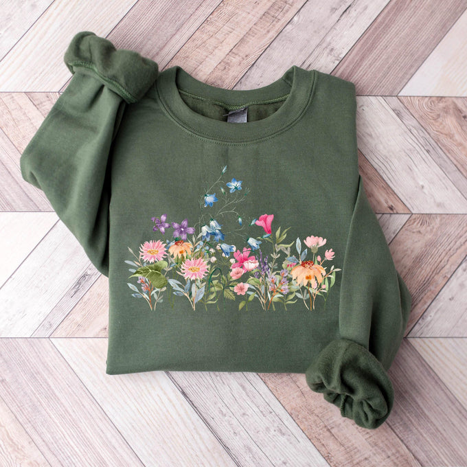 Flowers Sweatshirt, Mama Wildflowers Sweatshirt, Cute Mothers Day Gift