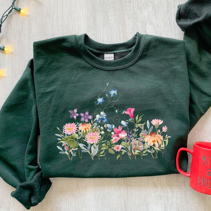 Flowers Sweatshirt, Mama Wildflowers Sweatshirt, Cute Mothers Day Gift