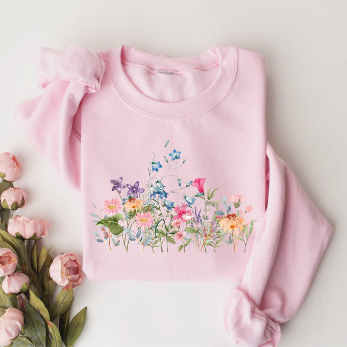 Flowers Sweatshirt, Mama Wildflowers Sweatshirt, Cute Mothers Day Gift