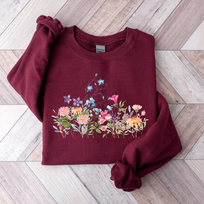 Flowers Sweatshirt, Mama Wildflowers Sweatshirt, Cute Mothers Day Gift