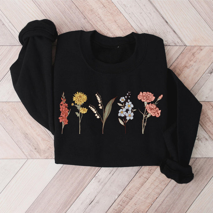 Customize Birth Month Flower Sweatshirt, Christmas Gift For Mom, Grandma Sweatshirt, Mothers Day Gift, New Mom Gift, Mama Sweatshirt