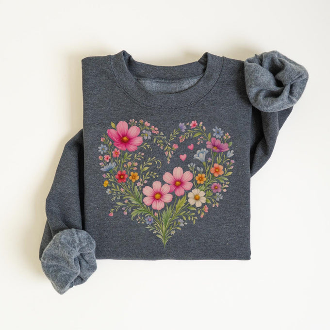 Heart Wildflowers Sweatshirt, Wildflower Shirt, Mothers Day Gift, Flower Shirt, Gift for Women, Flowers Lover Shirt, Mom Birthday Gift