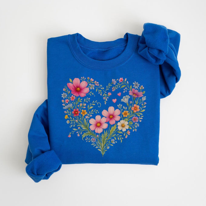 Heart Wildflowers Sweatshirt, Wildflower Shirt, Mothers Day Gift, Flower Shirt, Gift for Women, Flowers Lover Shirt, Mom Birthday Gift