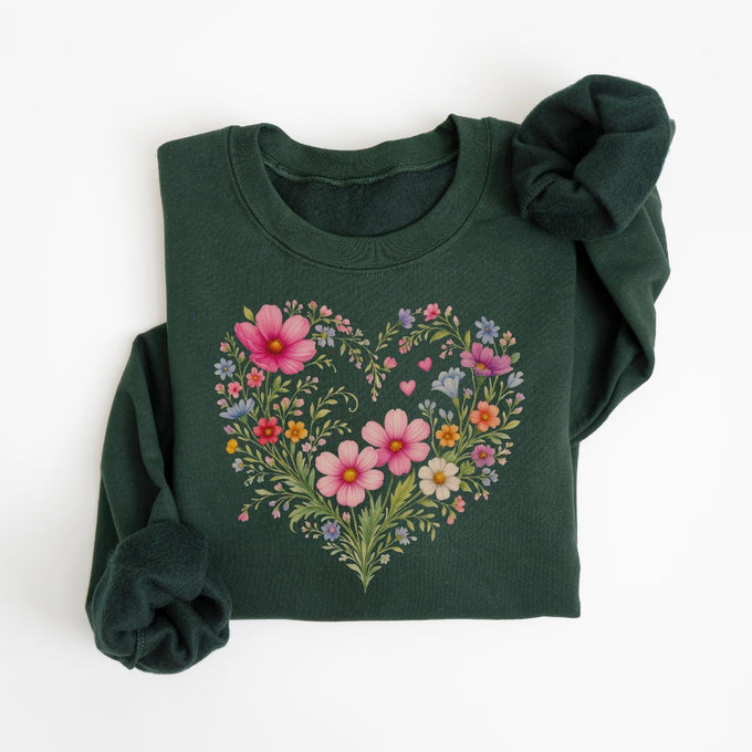 Heart Wildflowers Sweatshirt, Wildflower Shirt, Mothers Day Gift, Flower Shirt, Gift for Women, Flowers Lover Shirt, Mom Birthday Gift