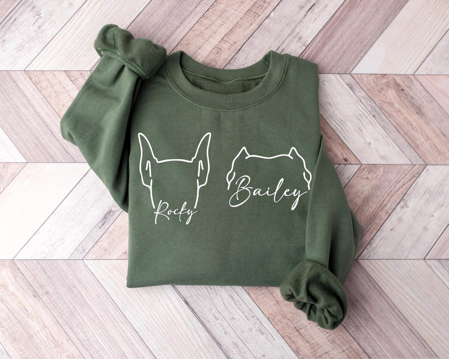 Personalized Dog Mom Ears Sweatshirt, Mothers Day Sweatshirt, Dog Lover Shirt