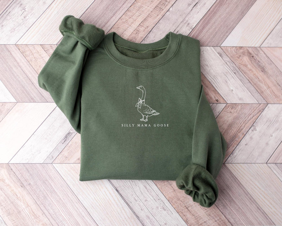 Mama Goose Sweatshirt, One Silly Goose Shirt for Mom, Goose Family Shirt