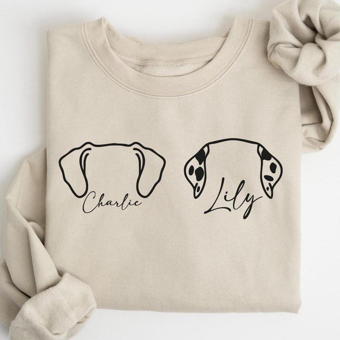 Personalized Dog Mom Ears Sweatshirt, Mothers Day Sweatshirt, Dog Lover Shirt