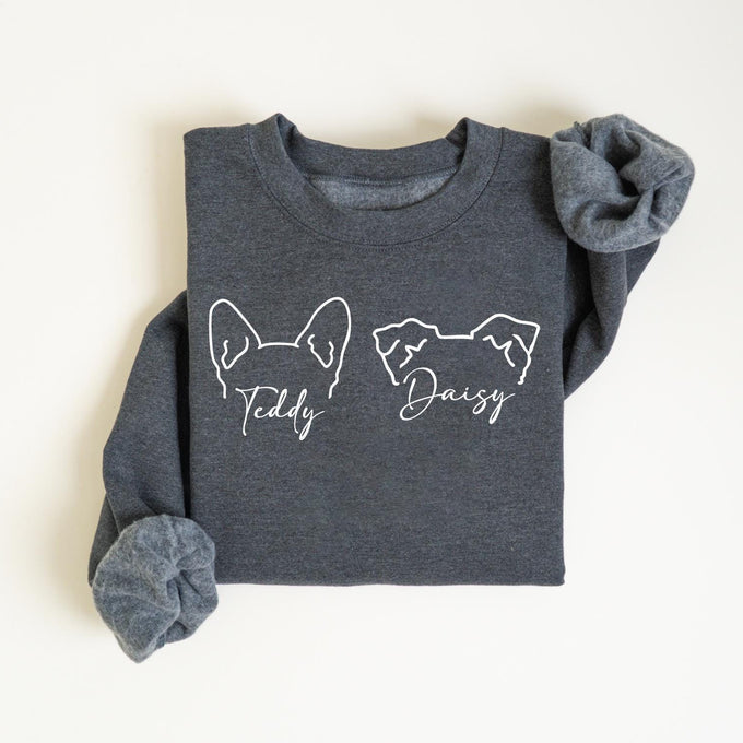 Personalized Dog Mom Ears Sweatshirt, Mothers Day Sweatshirt, Dog Lover Shirt