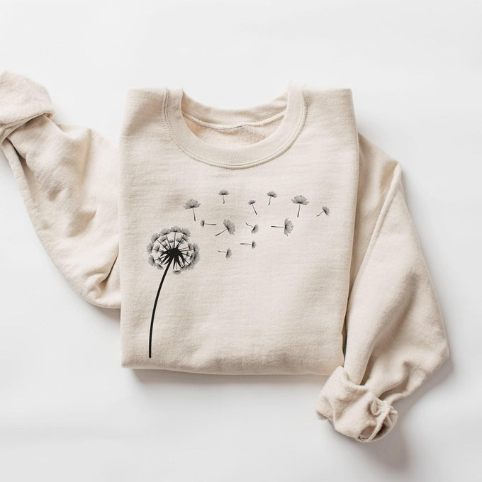 Dandelion Flower Sweatshirt, Wild Flower Shirt, Mothers Day Sweatshirt, Unique Mom Gift, Gift for Her, Christmas Gift For Mother, Mama Shirt