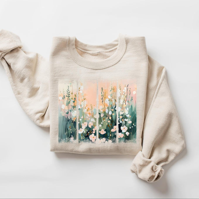 Womens Wildflower Sweatshirt, Mothers Day Gift, Flowers Lover Gift, Mom Floral Graphic Tee