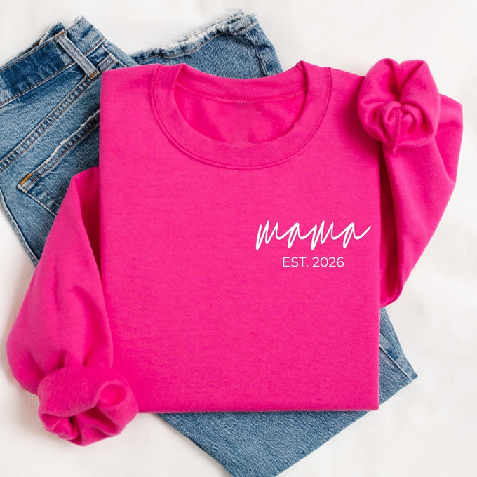 Personalized Mama Est Year Sweatshirt, Mothers Day Gift