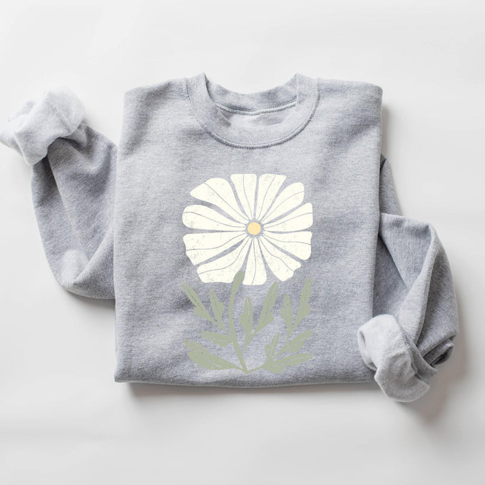 Womens Daisy Flower Sweatshirt, Cute Spring Floral Shirt, Wildflowers Tee, Mothers Day Gift